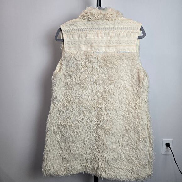 Hei Hei Anthropologie Sherpa Furry Long Line Vest Sweater Layering Western Small - Picture 8 of 10